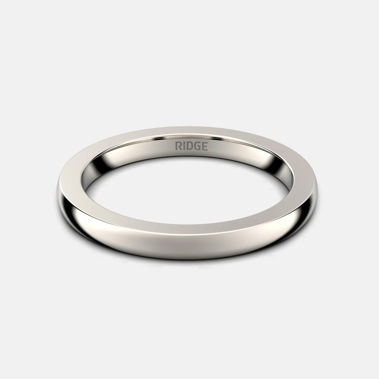2mm Rounded Ring Set - 14K White Gold - Image 3