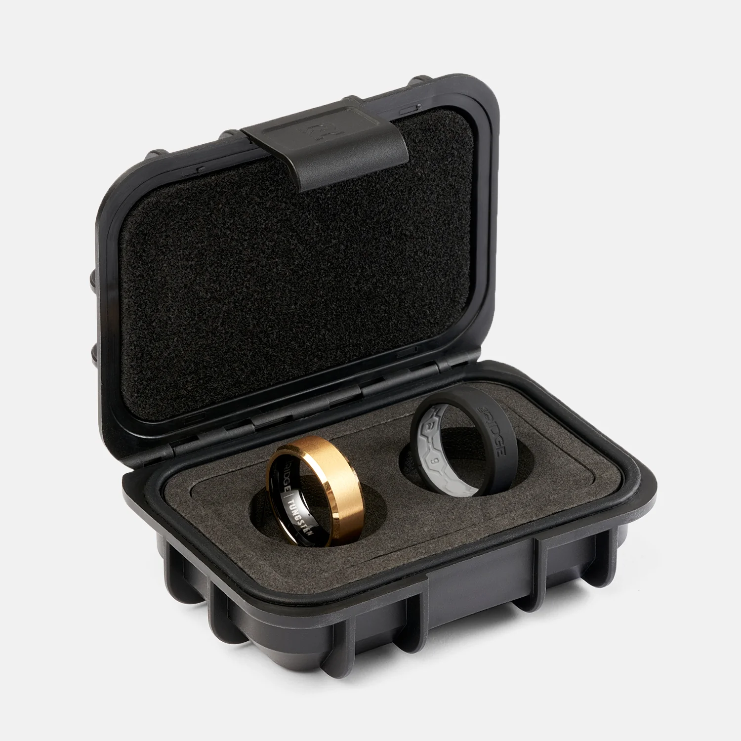8mm Beveled Ring Set - 24K Gold - Image 3