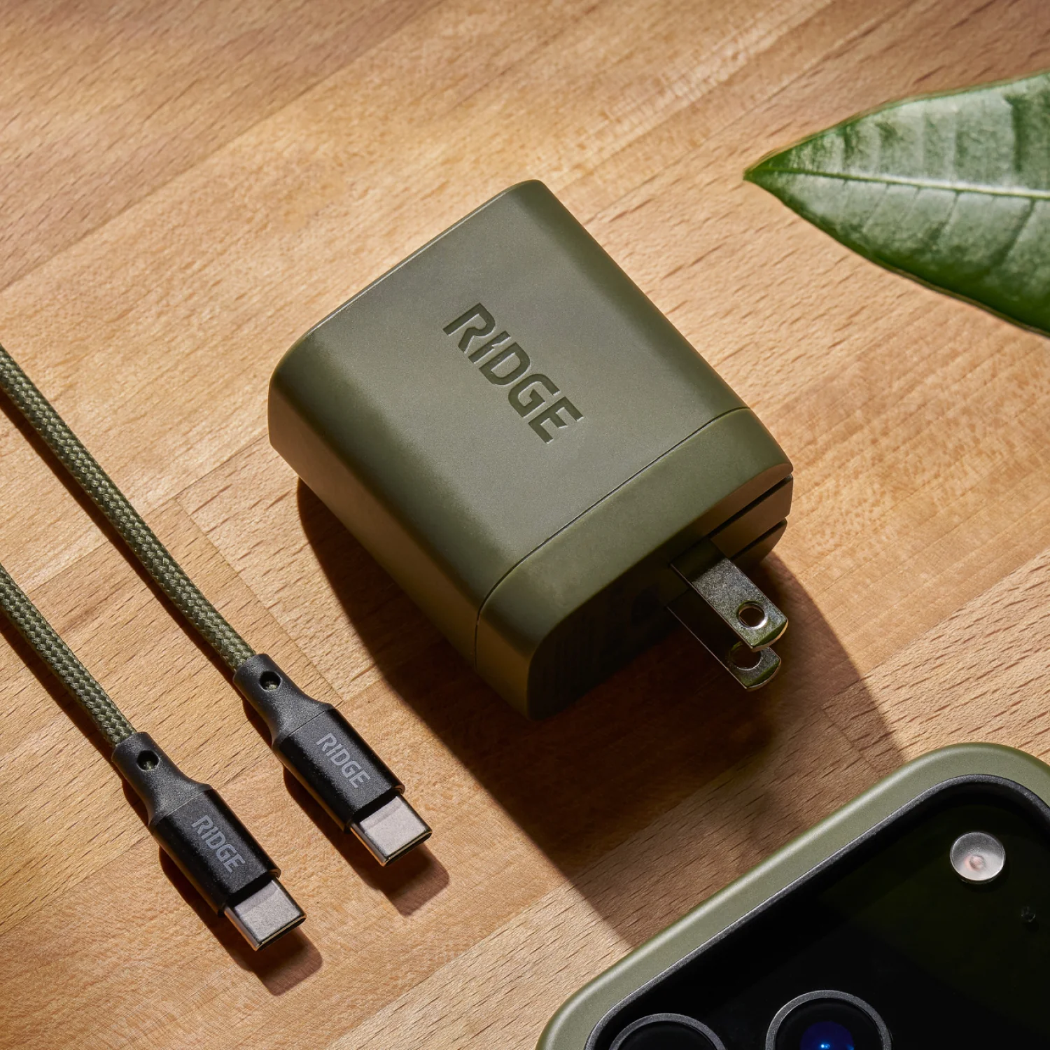 Wall Charger Set - 45W - Matte Olive - Image 2