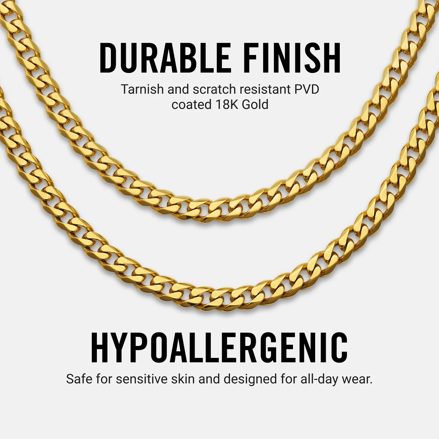 5mm Curb Chain - 18K Gold - 22" - Image 8