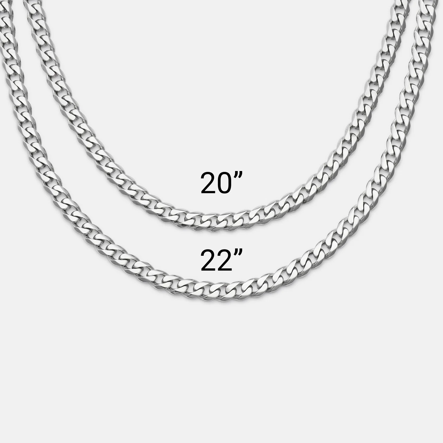 5mm Curb Chain - Platinum - 20" - Image 4