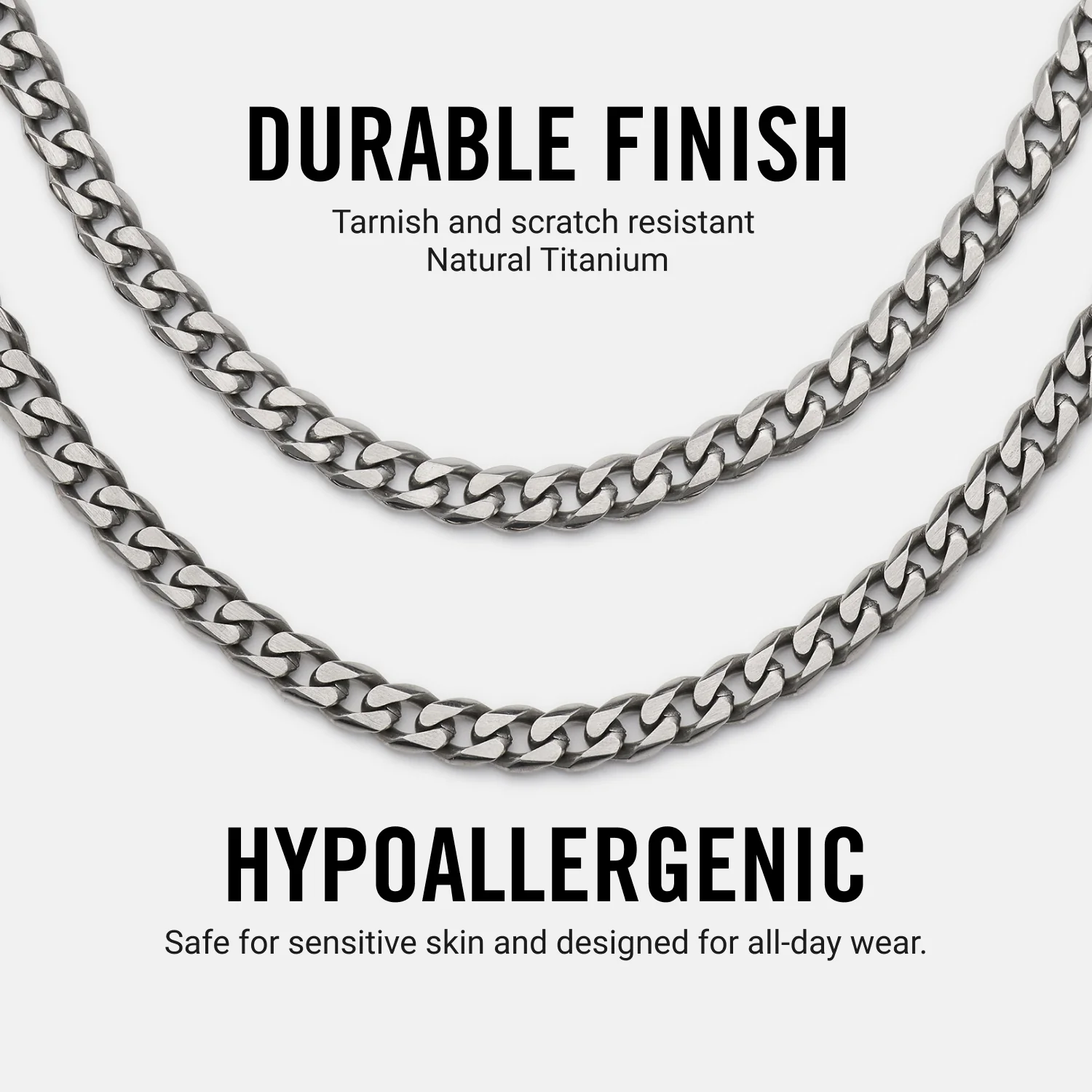 5mm Curb Chain - Titanium - 22" - Image 8