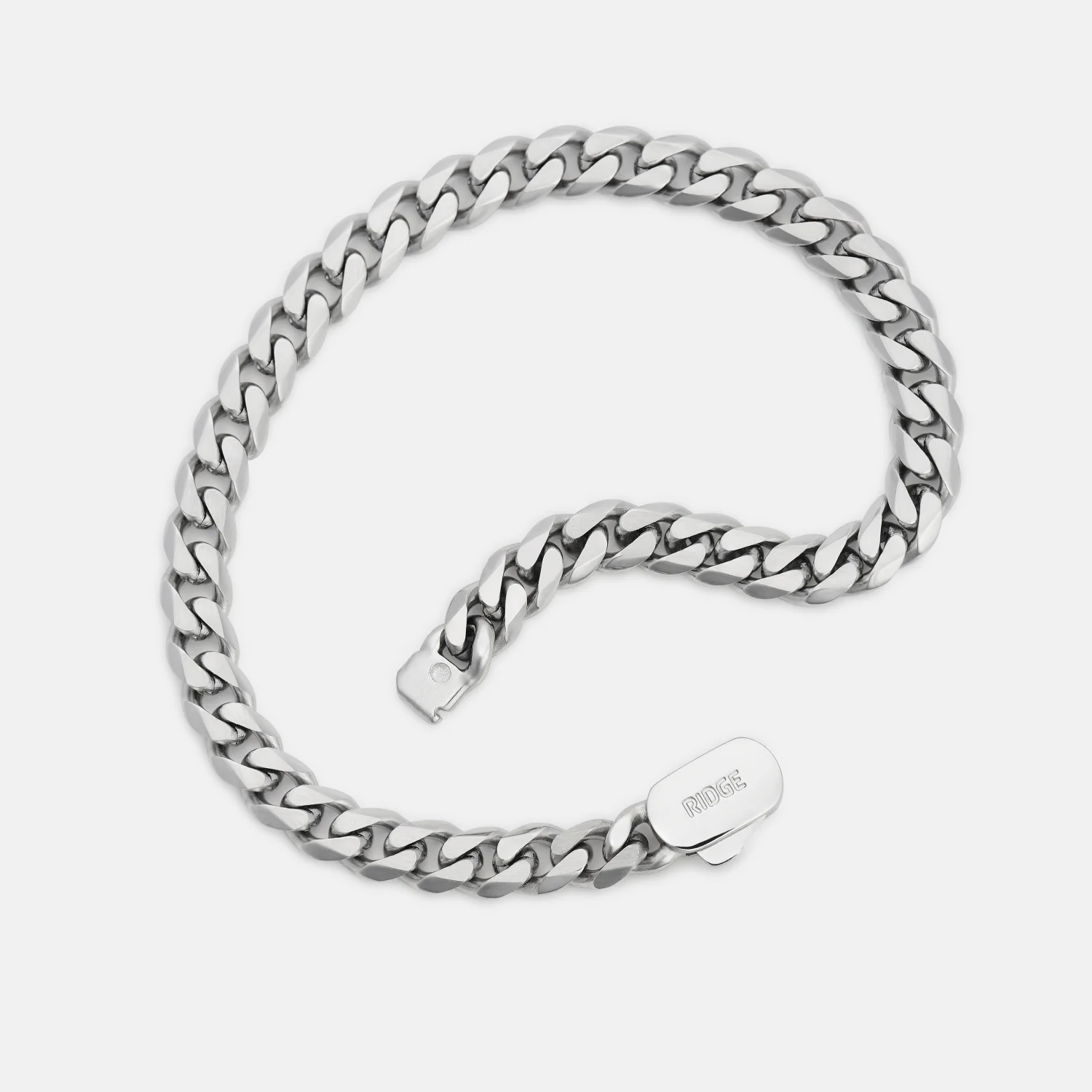 6mm Curb Bracelet - Platinum - Large - Image 10