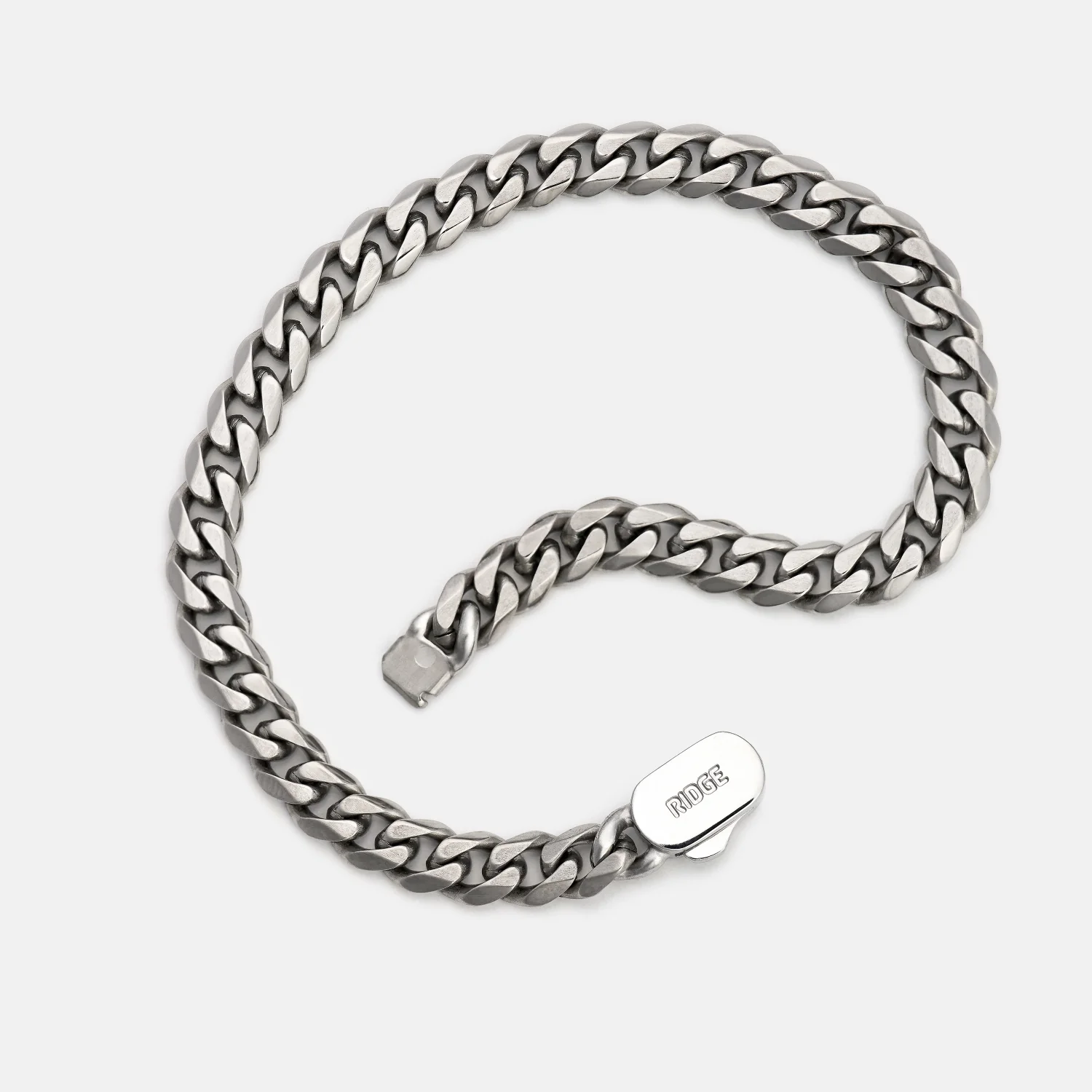 6mm Curb Bracelet - Titanium - Large - Image 10