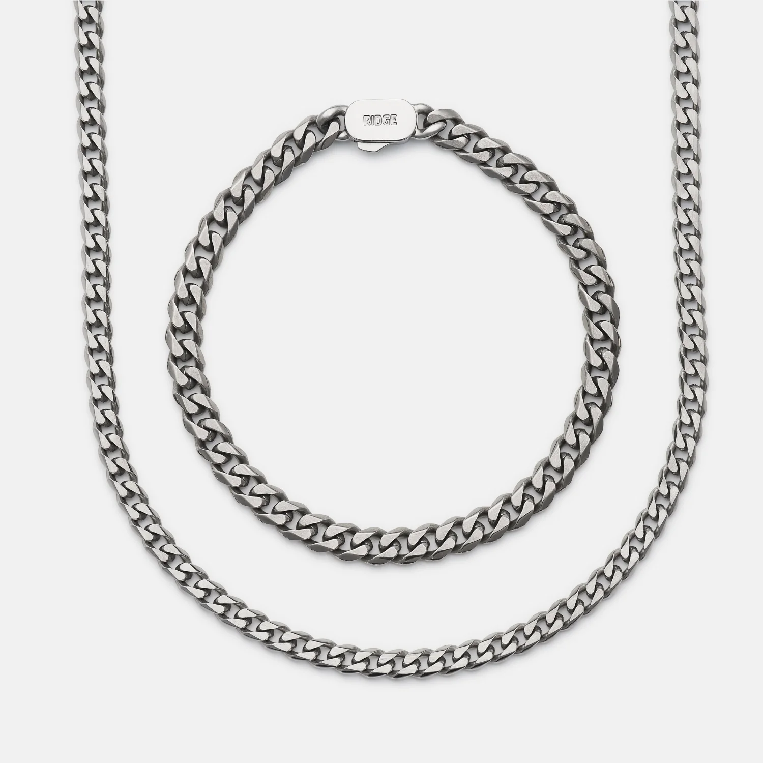 6mm Curb Bracelet - Titanium - Medium - Image 3