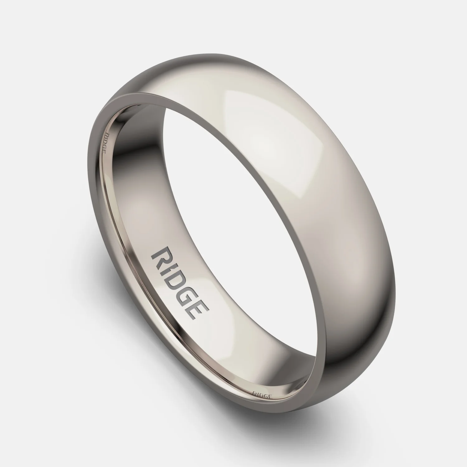 6mm Rounded Ring Set - Platinum - Tantalum Carbide