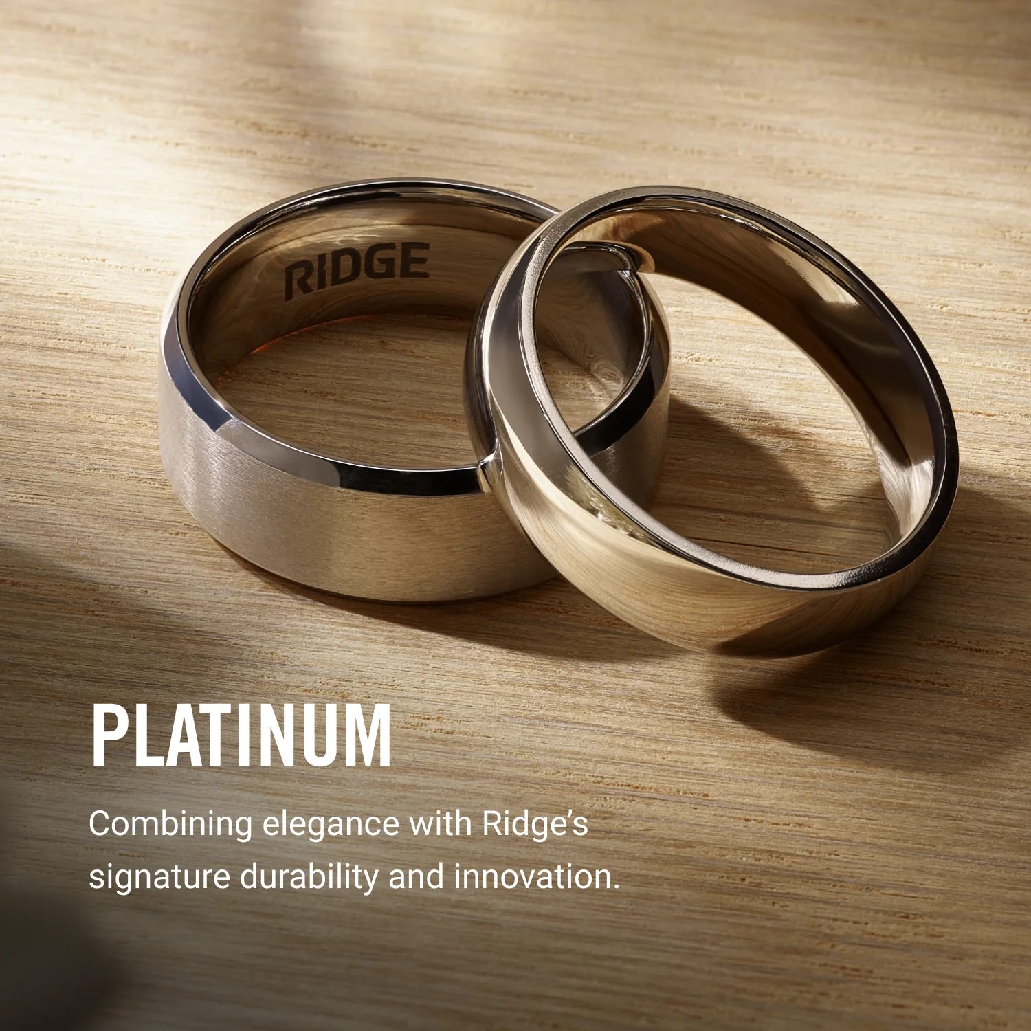 8mm Beveled Ring Set - Platinum - Tantalum Carbide - Image 7