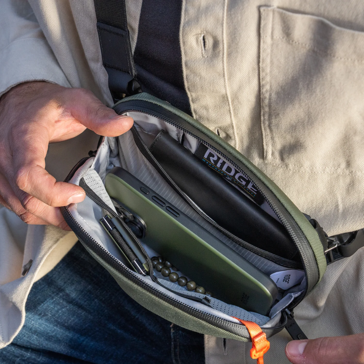 Commuter Sling - Matte Olive - Image 6