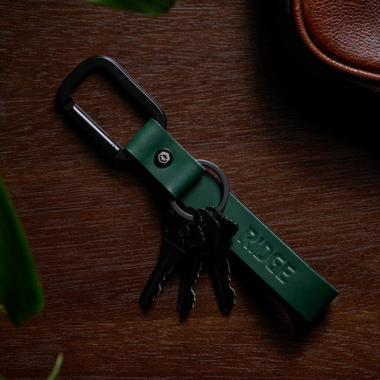 Ridge Keychain - Hunter Green Leather - Image 4