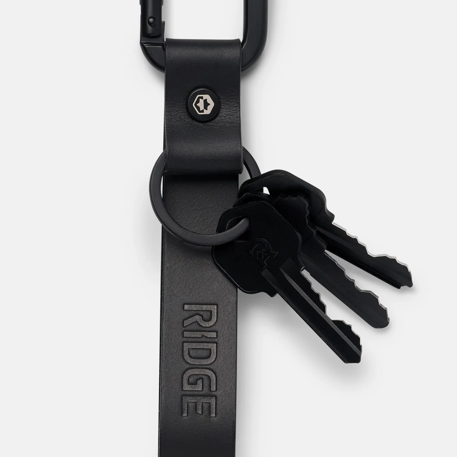 Ridge Keychain - Midnight Black Leather - Image 3