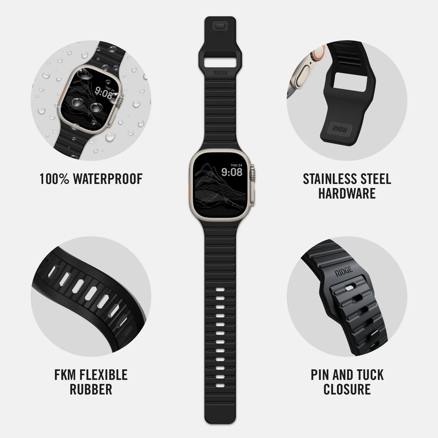 Everyday Watch Straps - Matte Black - Ultra/46mm - Image 4