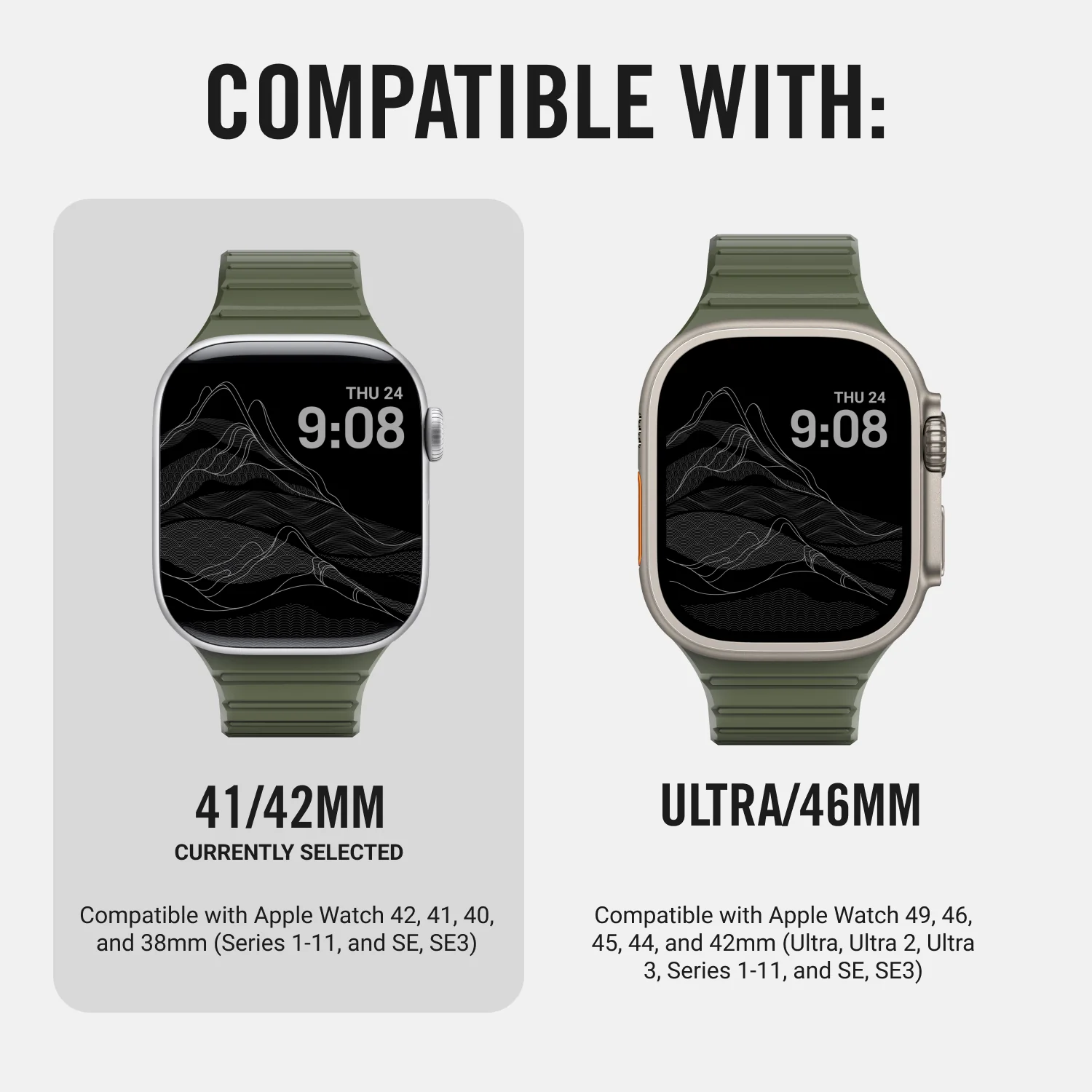 Everyday Watch Strap - Matte Olive - 41/42mm - Image 9