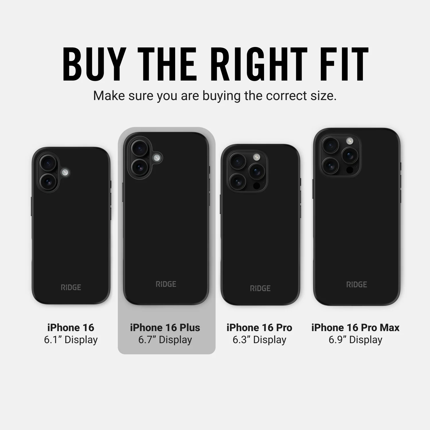 Ridge Phone Case - Matte Black - iPhone 16 Plus - Image 9