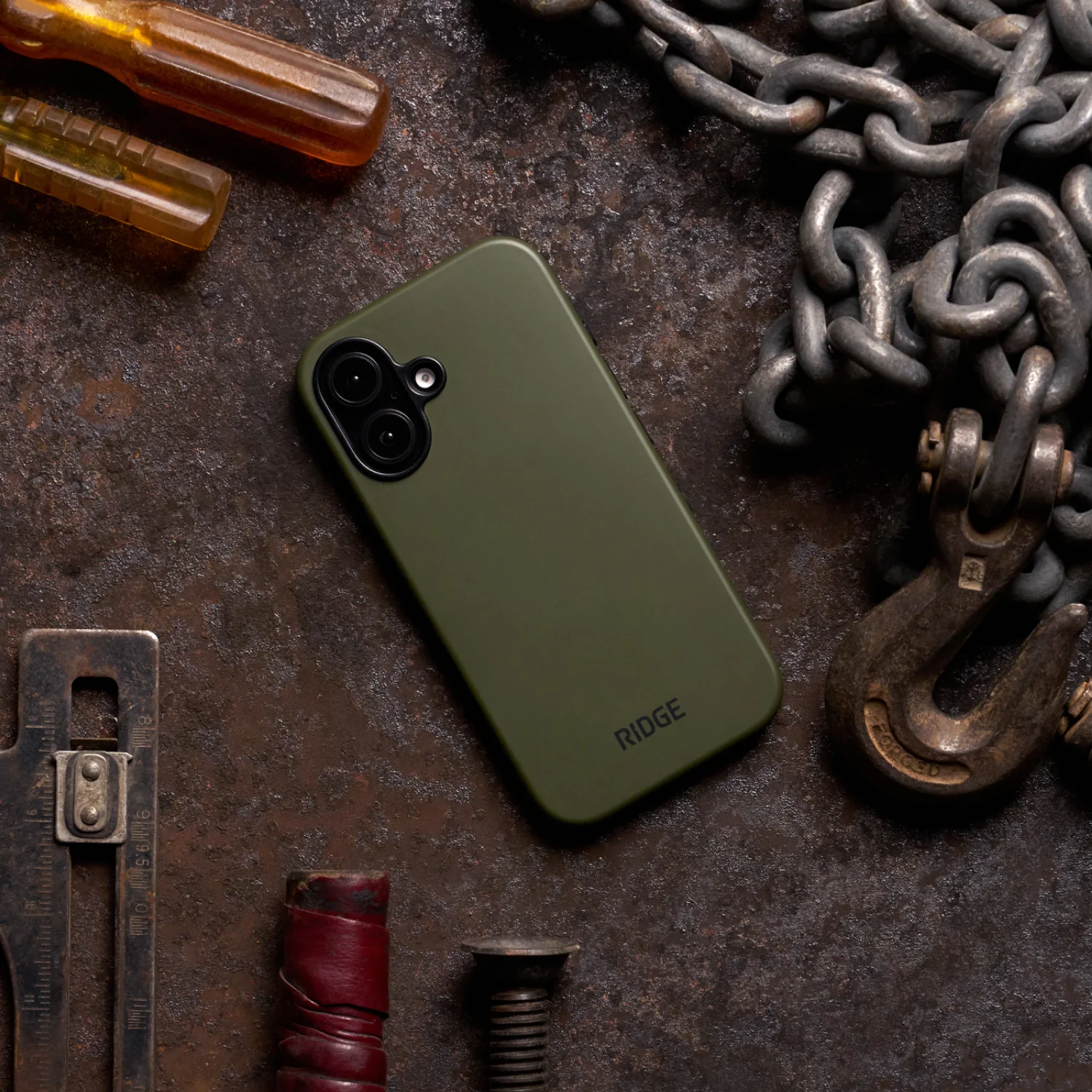 Ridge Phone Case - Matte Olive - iPhone 16 Plus - Image 4