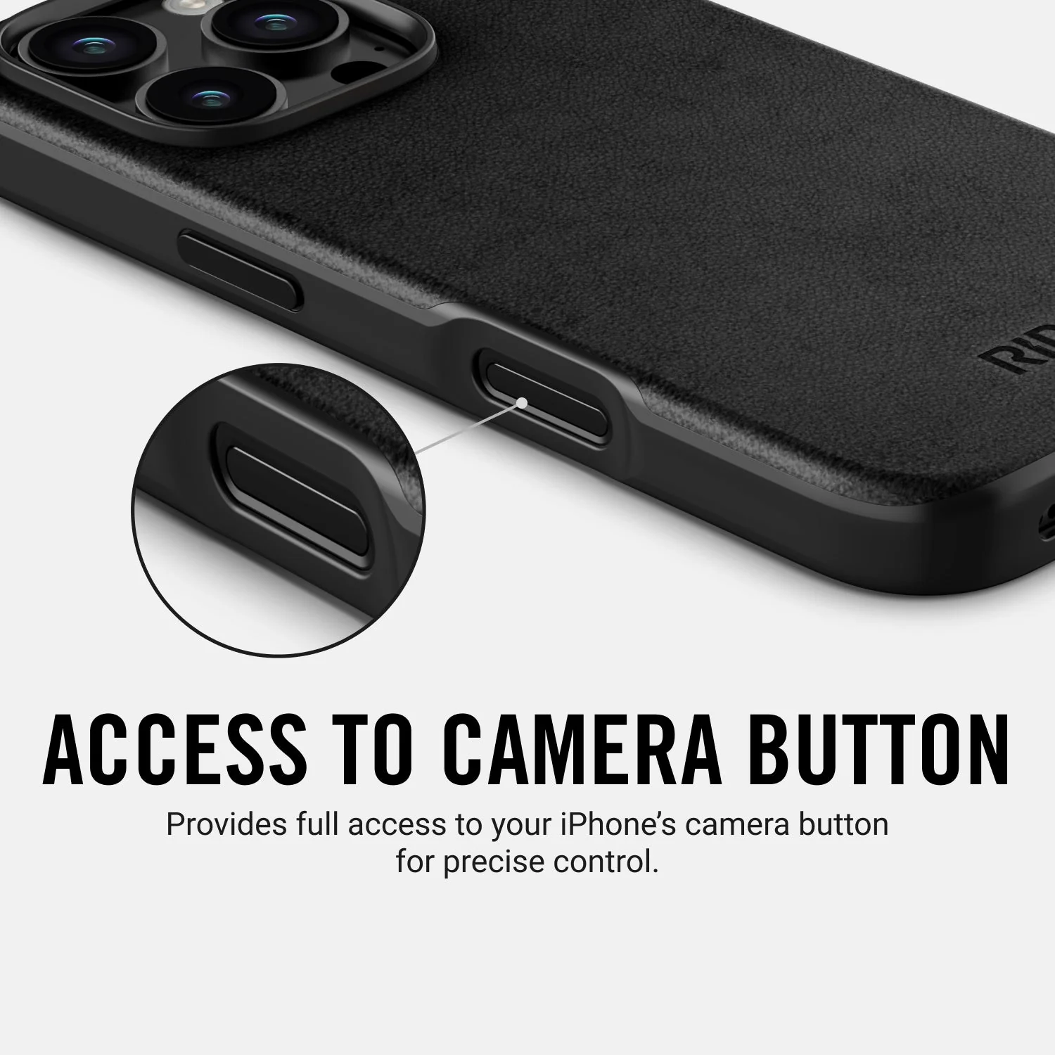 Ridge Phone Case - Midnight Black Leather - iPhone 16 Plus - Image 10