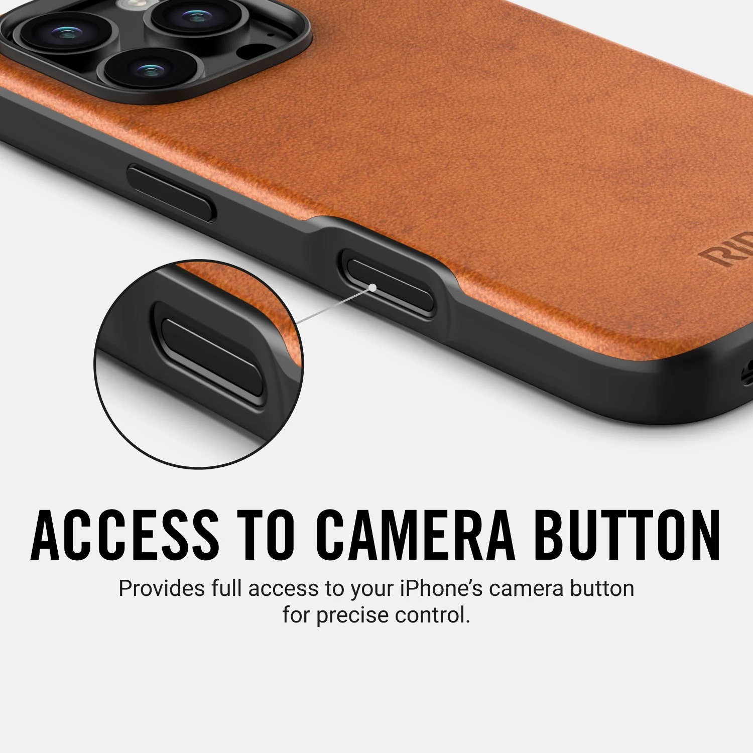 Ridge Phone Case - Tobacco Brown Leather - iPhone 16 Plus - Image 10