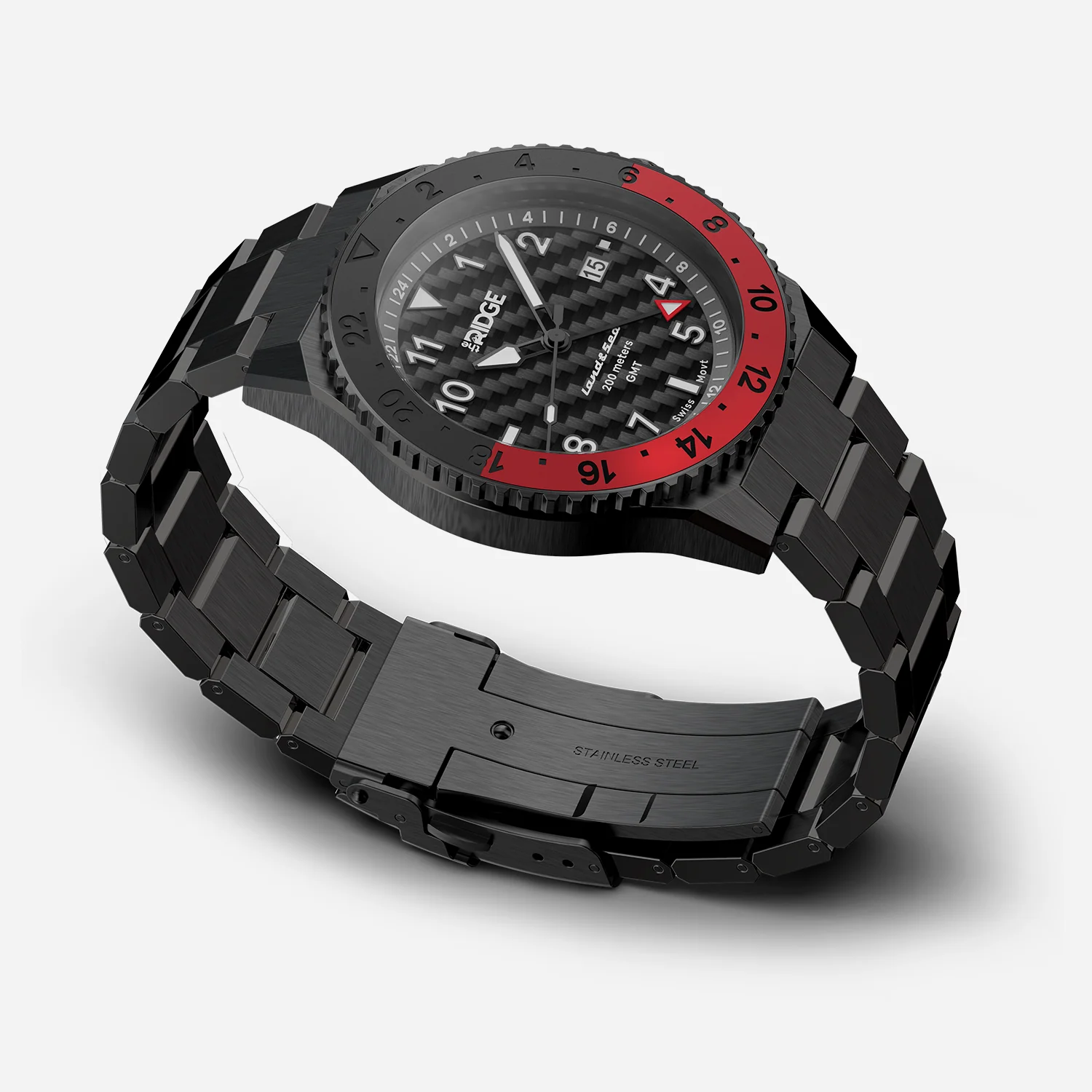 Ridge Land & Sea GMT Watch 42mm - Carbon Fiber 3k - Image 4