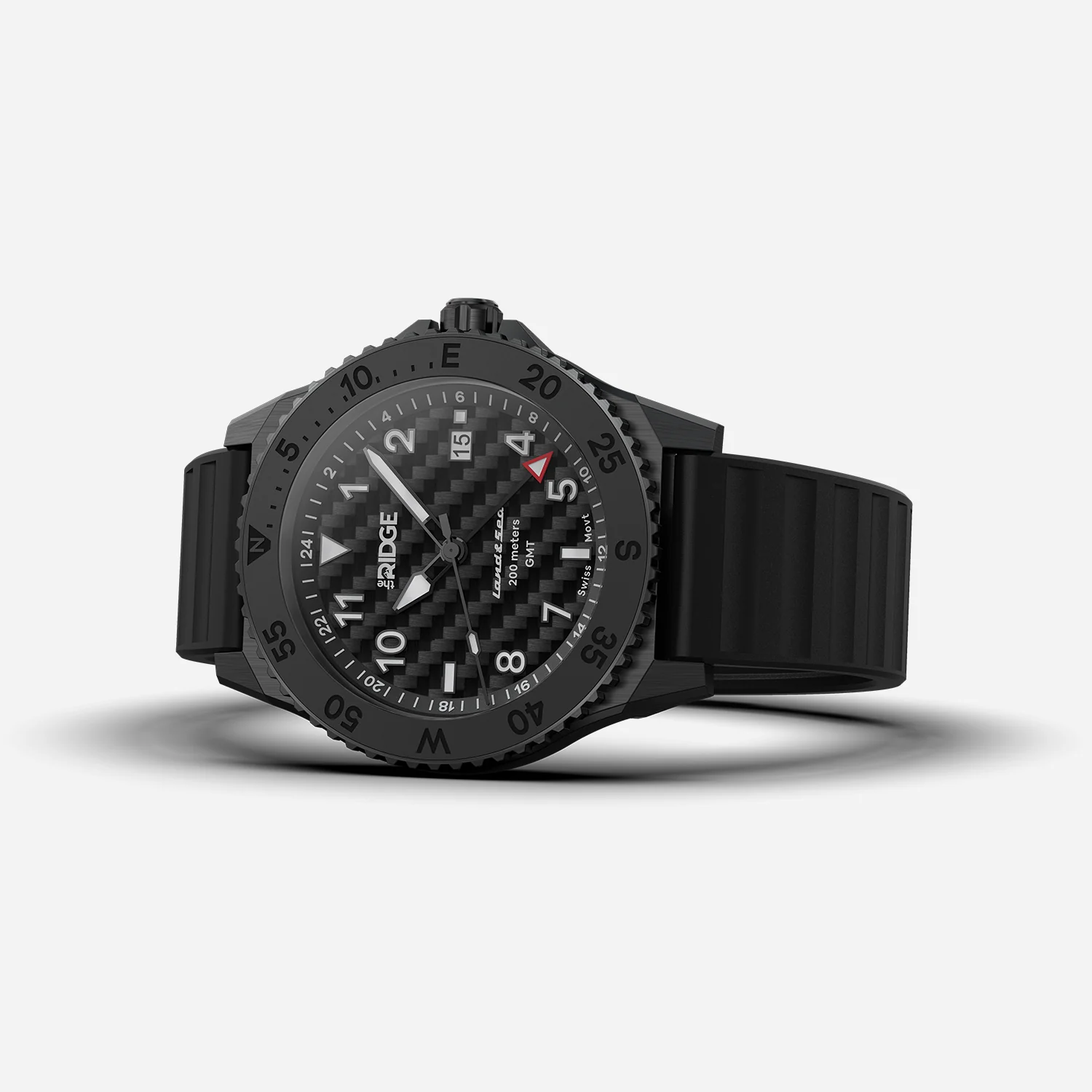 Ridge Land & Sea GMT Watch 42mm - Carbon Fiber 3k - Image 5