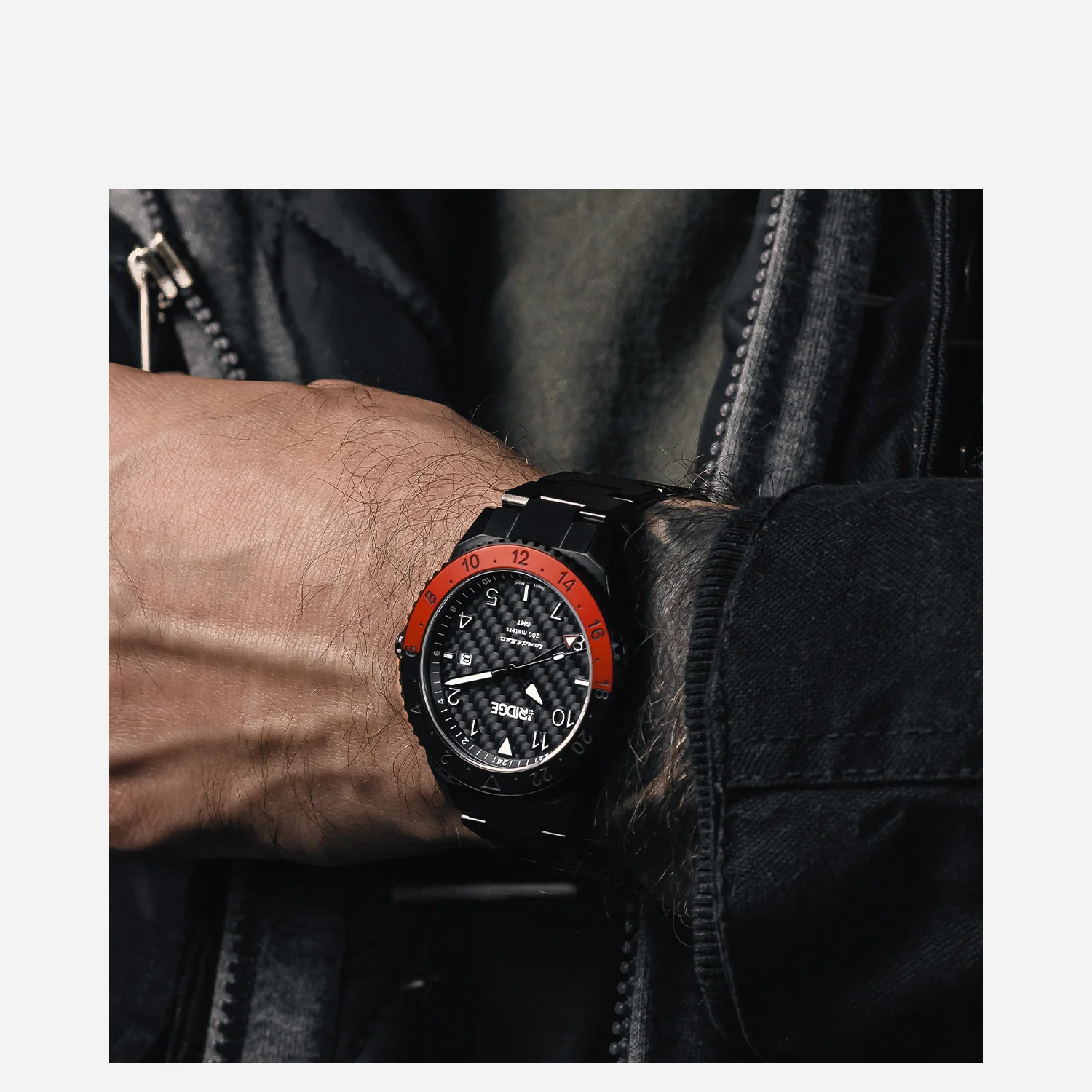 Ridge Land & Sea GMT Watch 42mm - Carbon Fiber 3k - Image 8