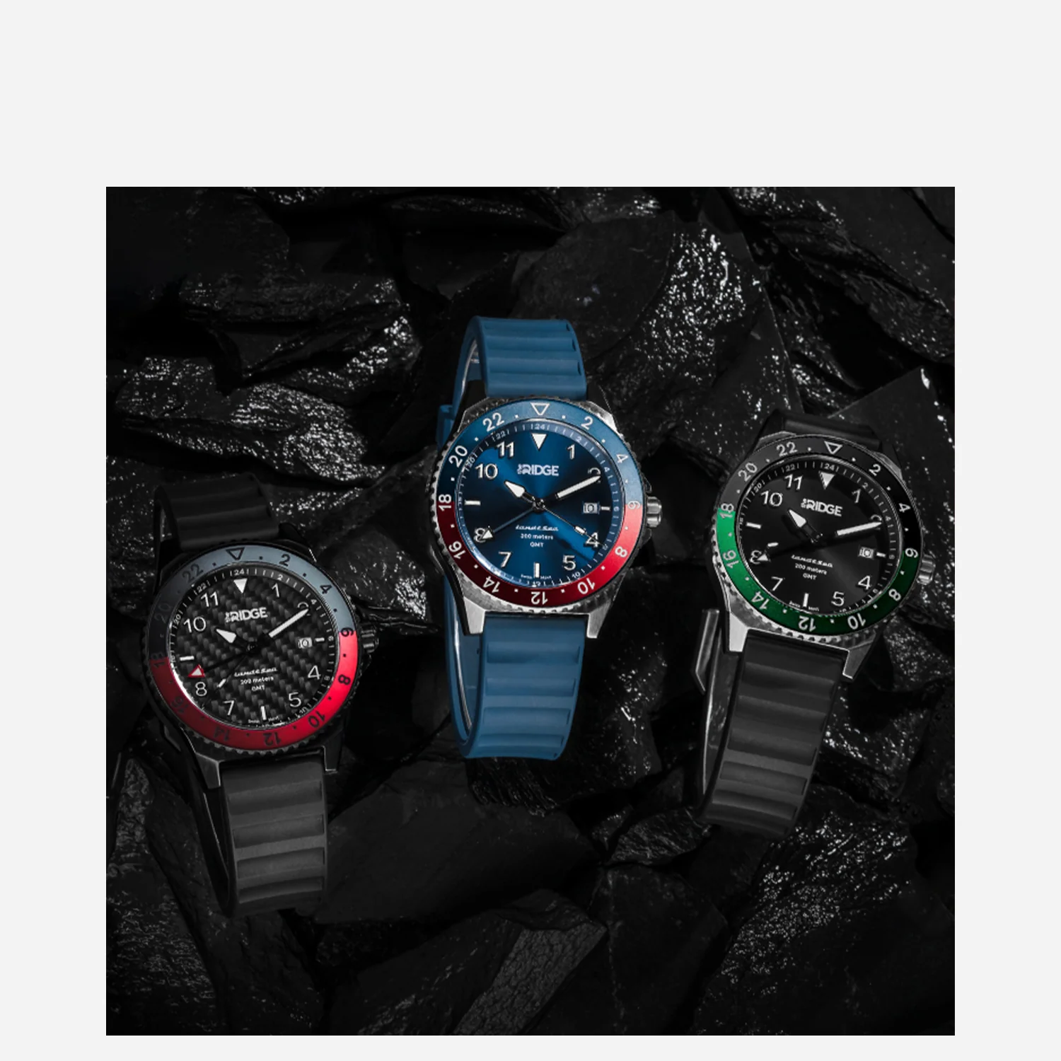 Ridge Land & Sea GMT Watch 42mm - Carbon Fiber 3k - Image 9