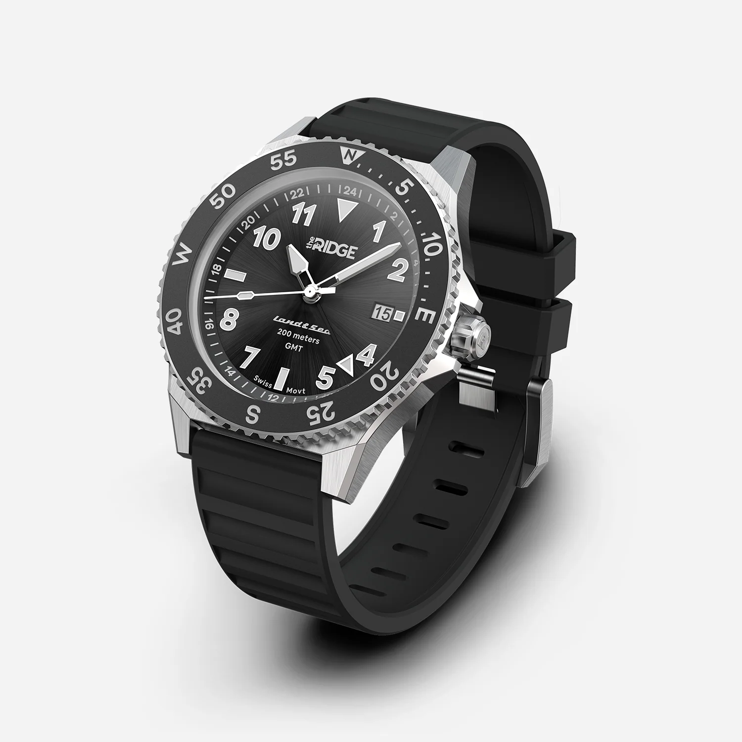 Ridge Land & Sea GMT Watch 42mm - Royal Black - Image 3