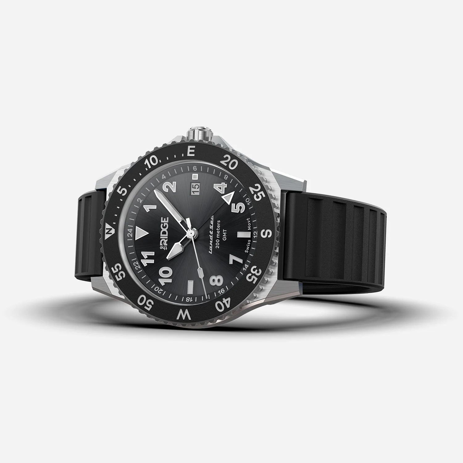 Ridge Land & Sea GMT Watch 42mm - Royal Black - Image 5