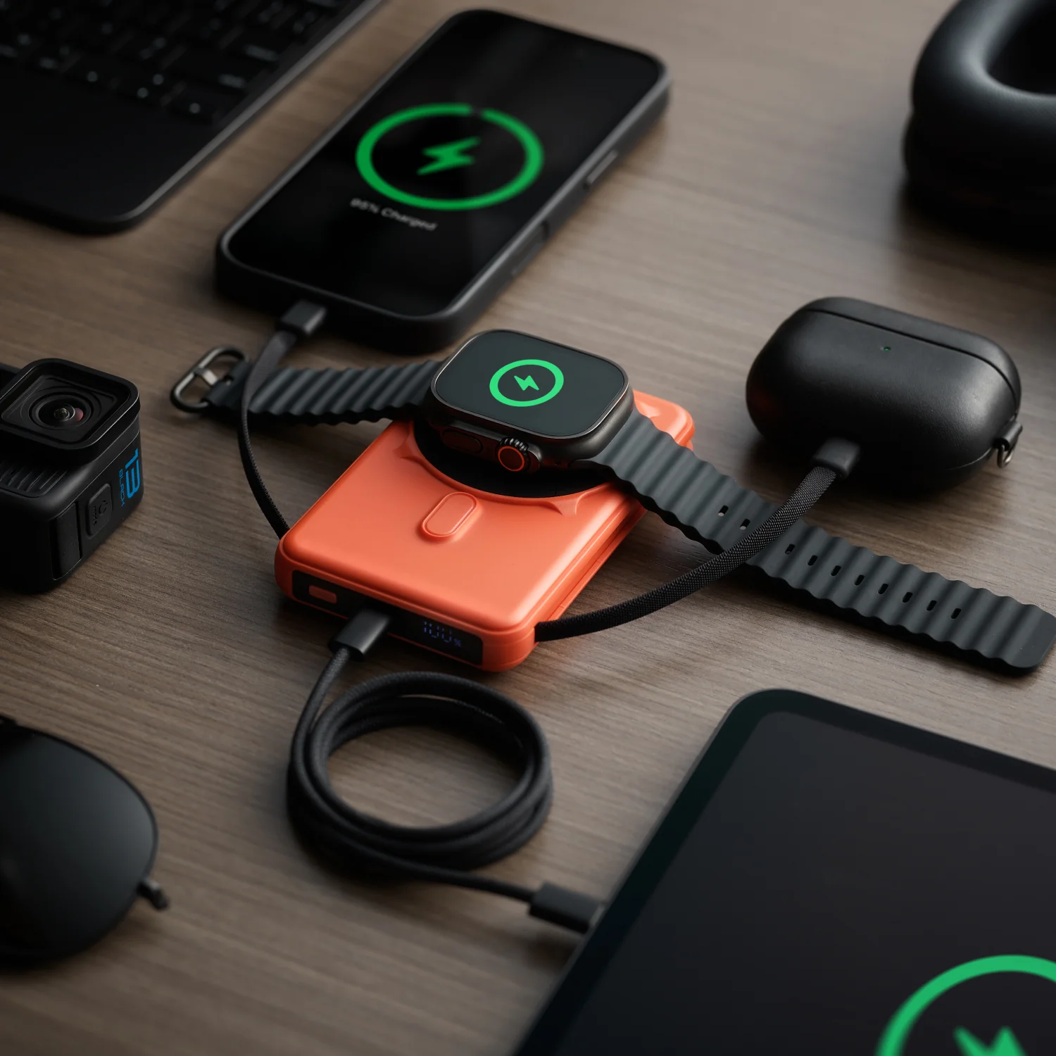 Ridge Power Bank - 10k mAh - Basecamp Orange - Image 4