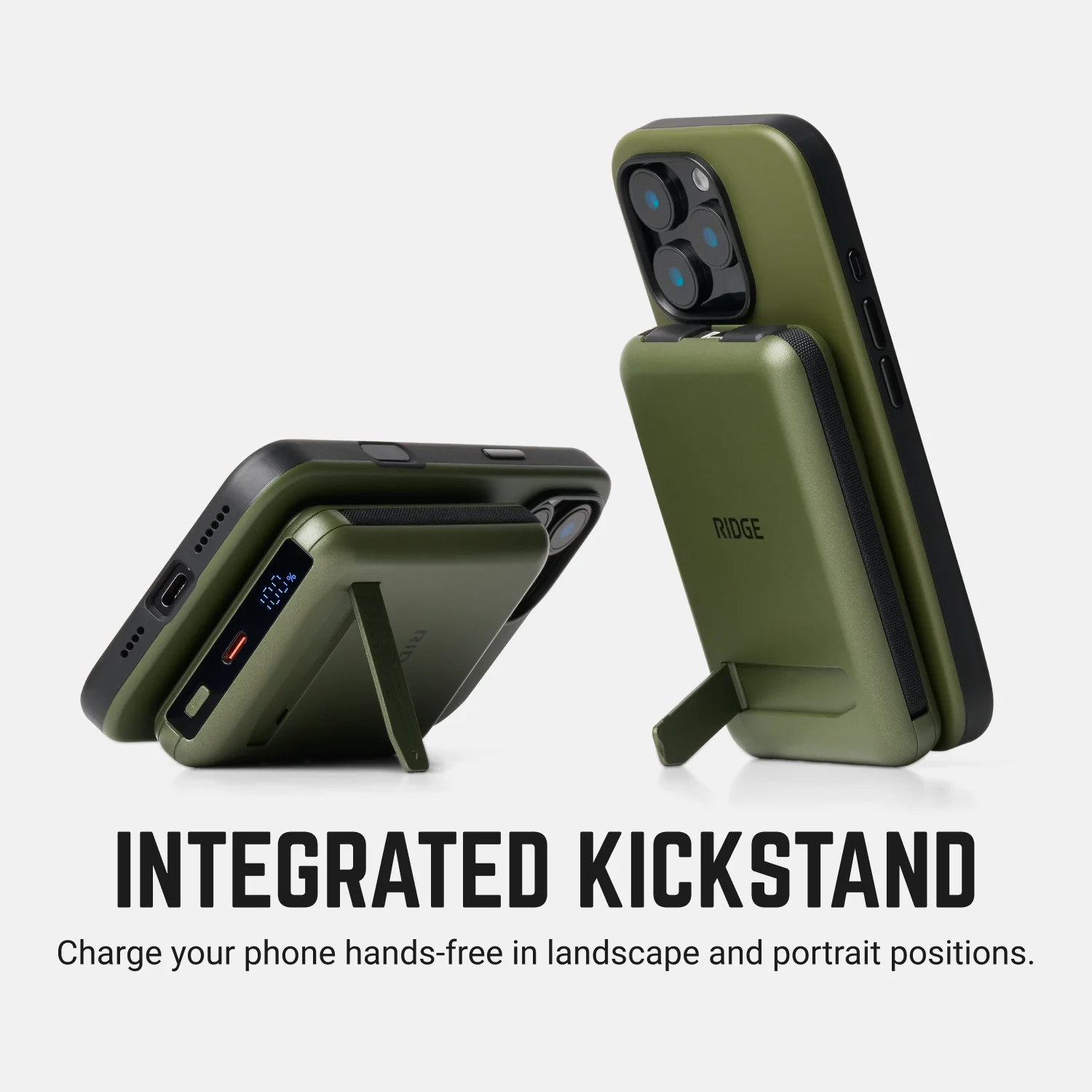 Ridge Power Bank - 10k mAh - Matte Olive - Image 11