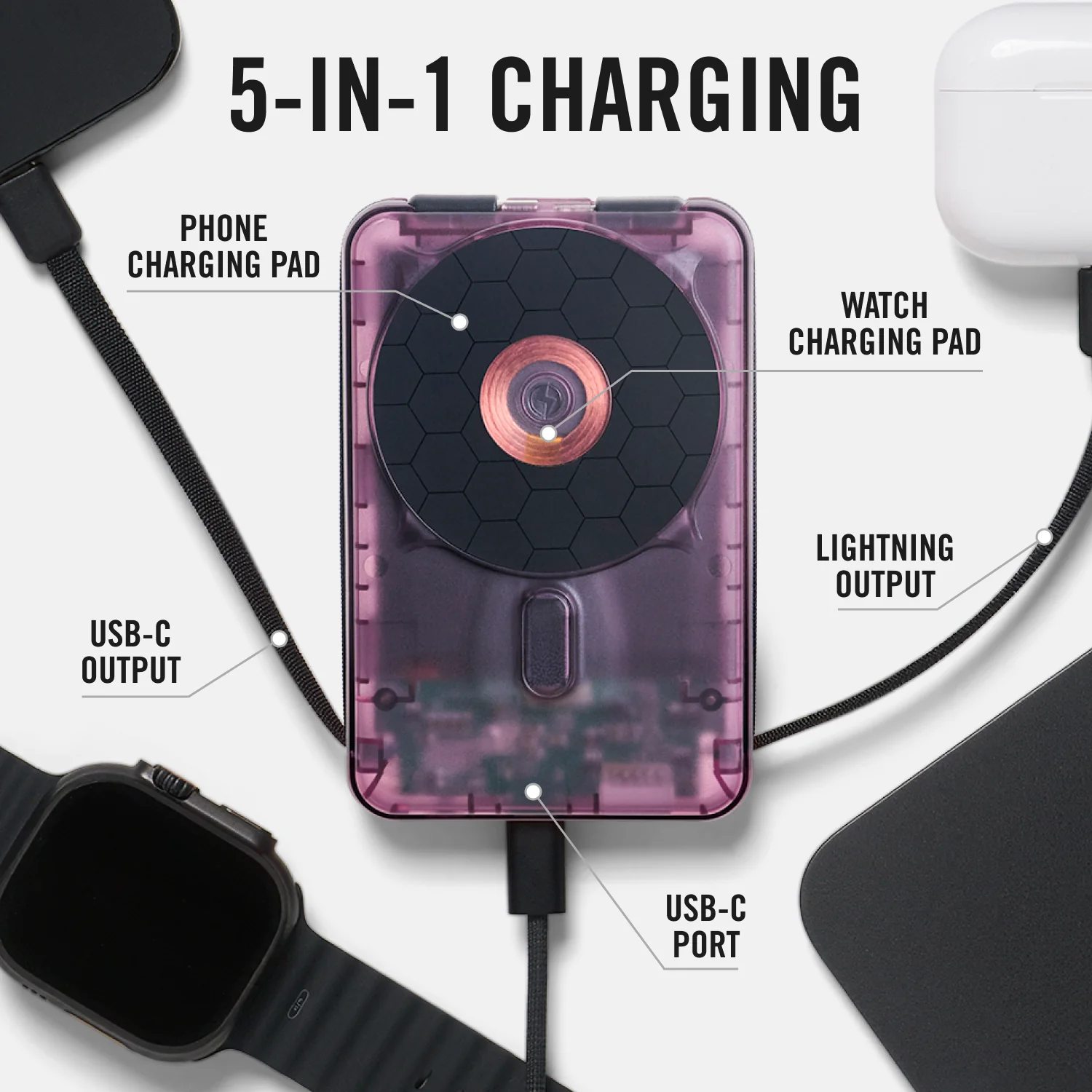 Ridge Power Bank - 10k mAh Bundle - Atomic Purple - 3-Pack - Image 8