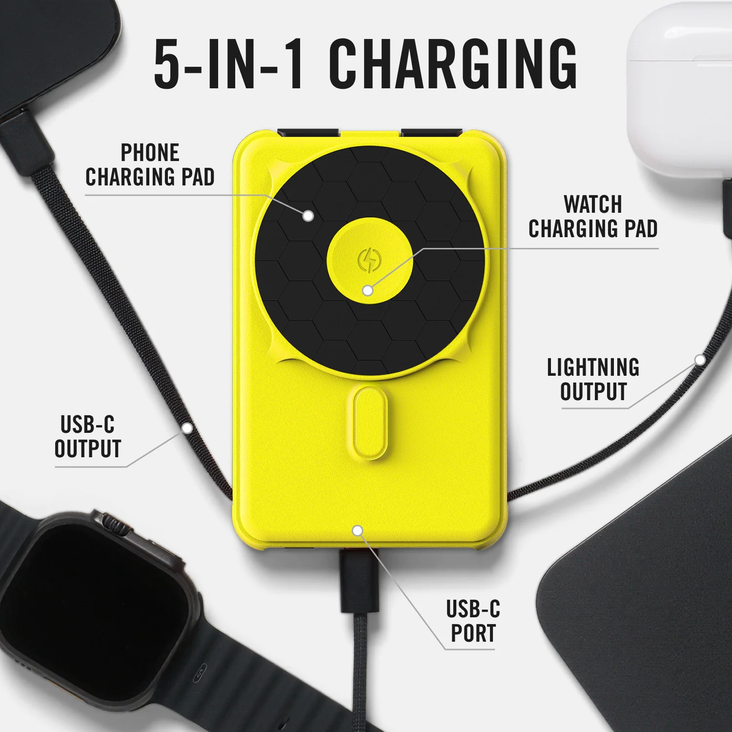 Ridge Power Bank - 10k mAh - Hyper Lime - Image 9