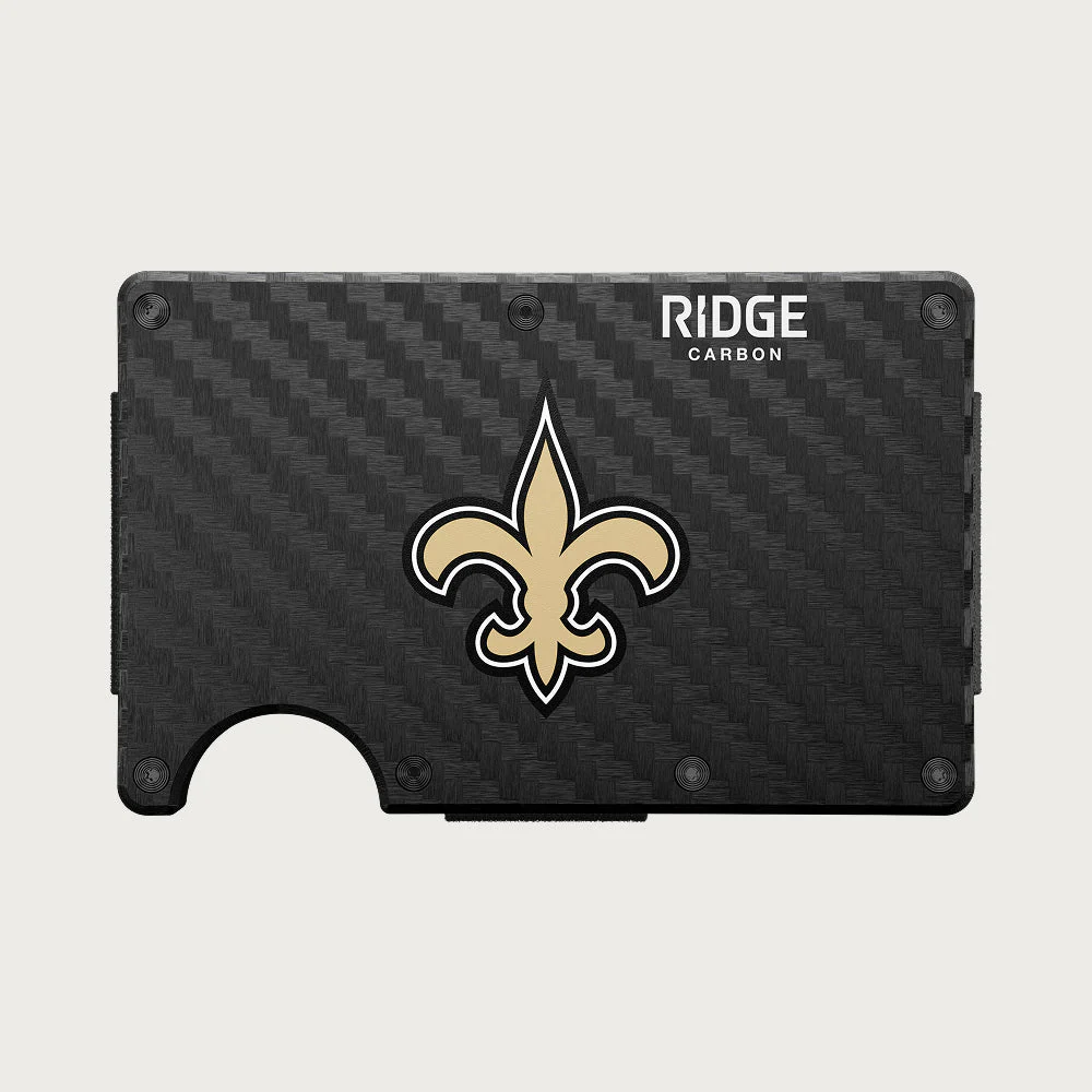 Ridge Wallet - New Orleans Saints - Carbon Fiber 3k