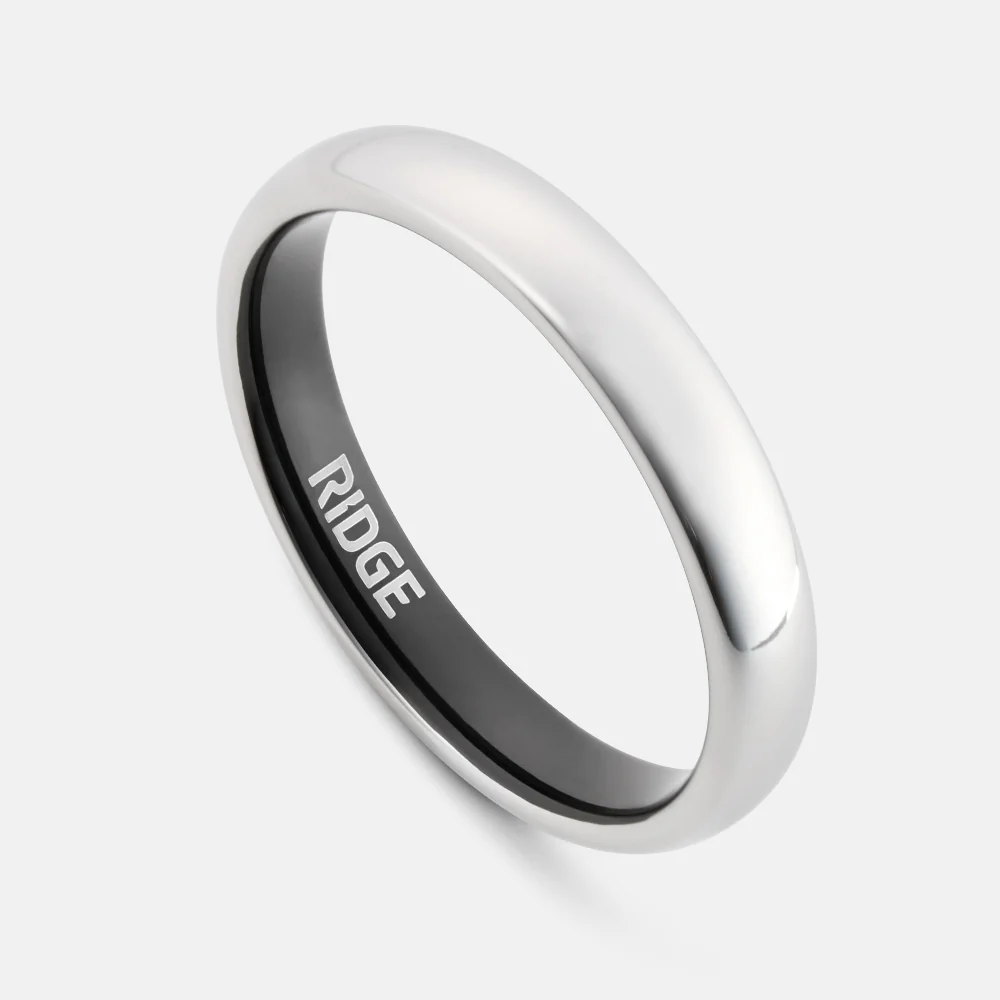 4mm Rounded Ring Set - Platinum