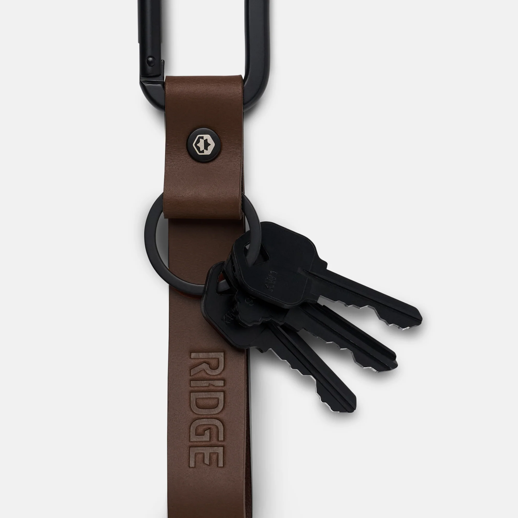 Ridge Keychain - Whiskey Dark Brown Leather - Image 2