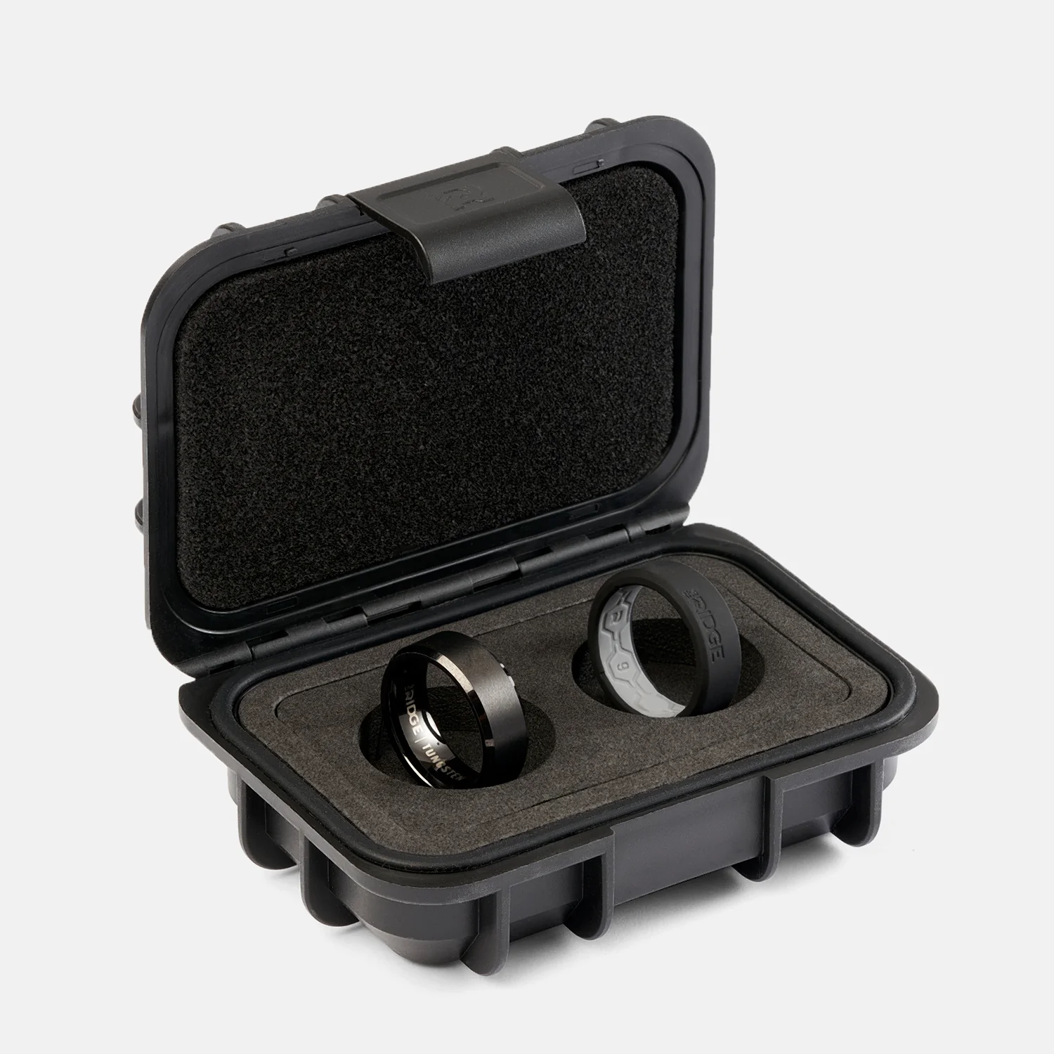 8mm Beveled Ring Set - Royal Black - Image 3