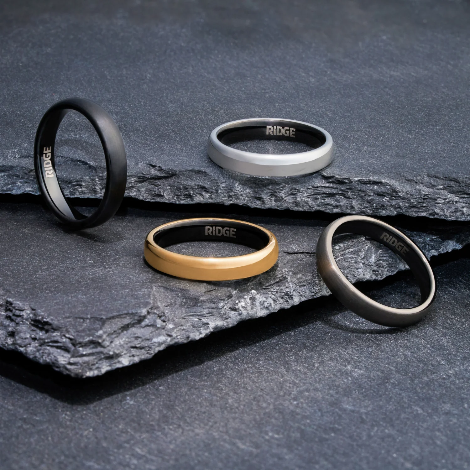 4mm Rounded Ring Set - Royal Black - Image 7
