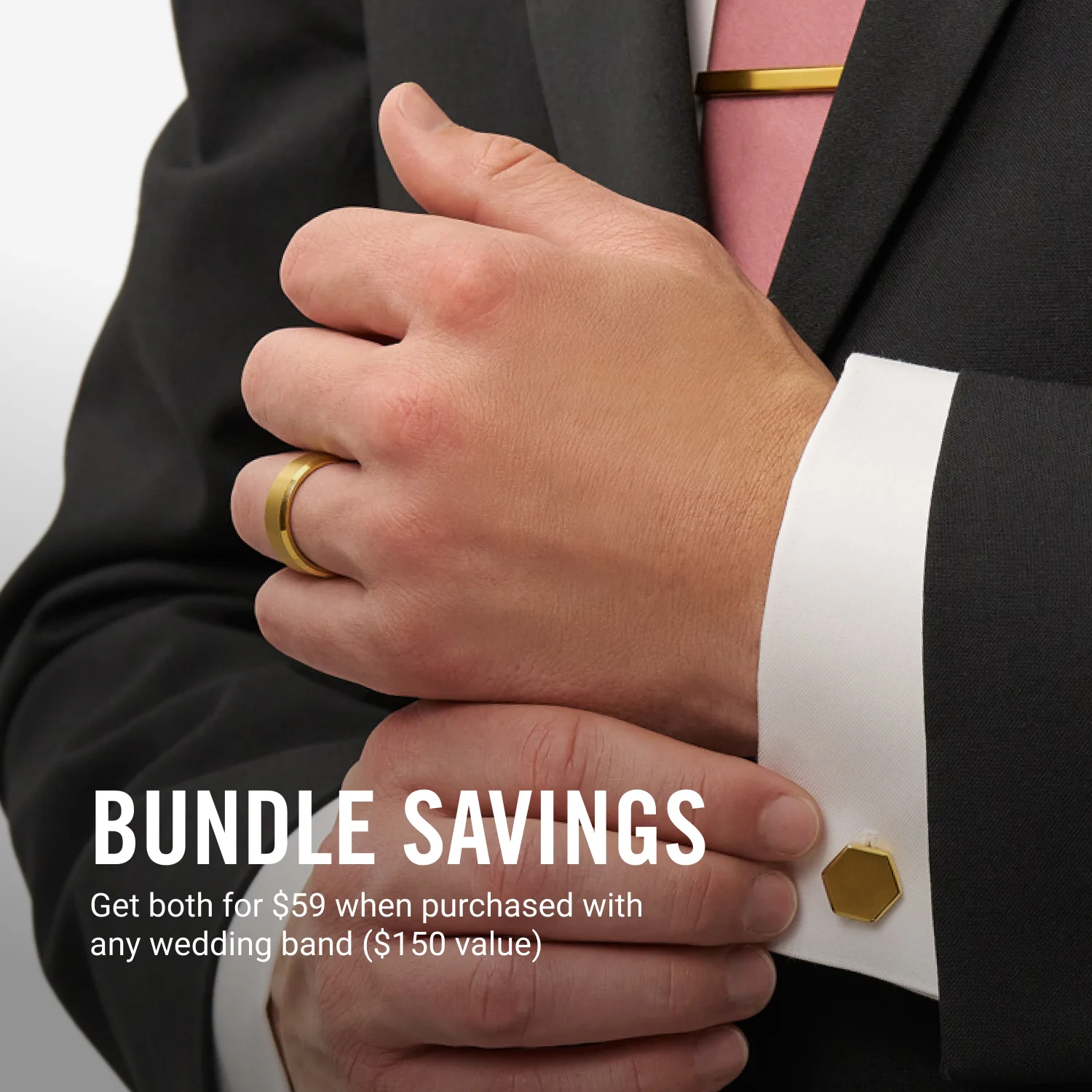 Tie Bar & Cufflinks Kit - 24K Gold - Image 11