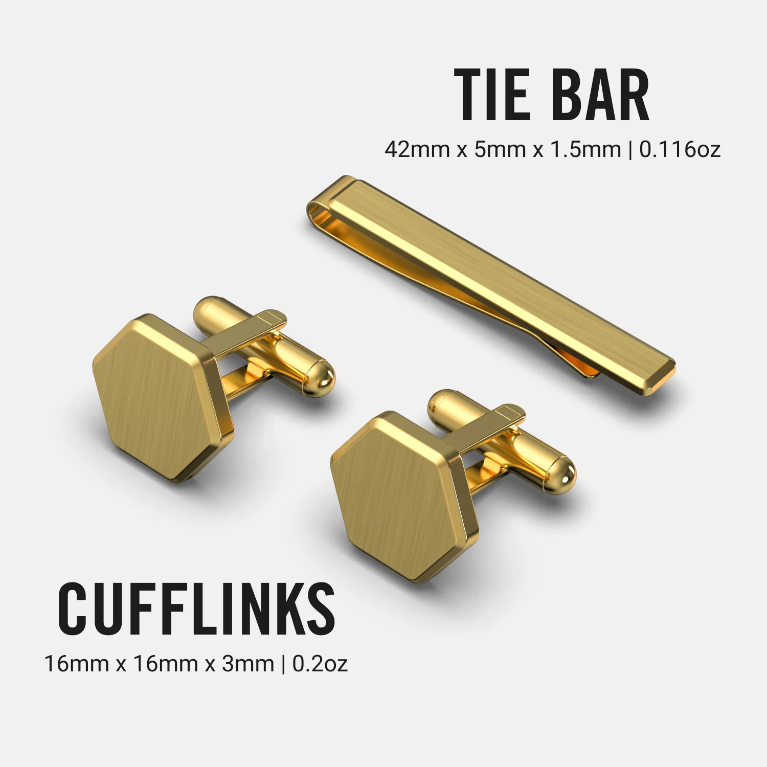 Tie Bar & Cufflinks Kit - 24K Gold - Image 7