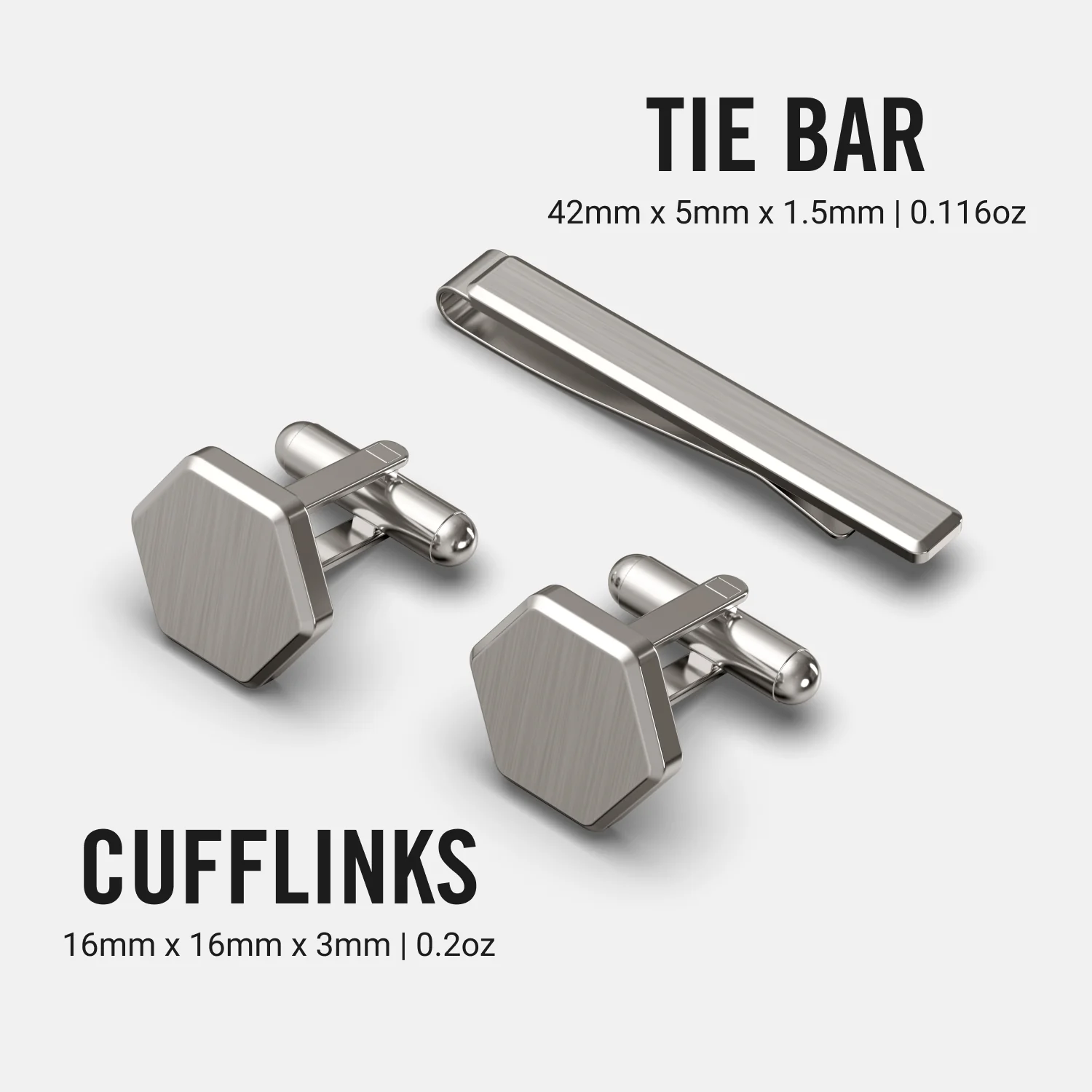 Tie Bar & Cufflinks Kit - Platinum - Image 7